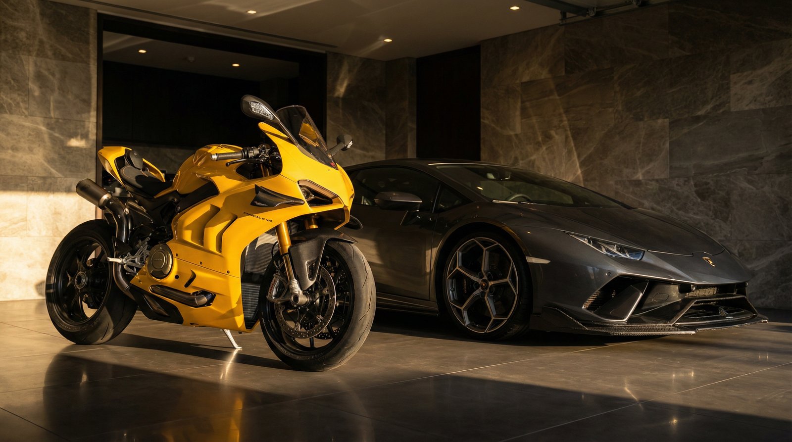 黄色仓库机车与跑车视频